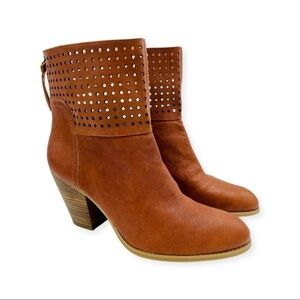 Nine West Hippy‎ Chic Leather Perforated Heel Boots